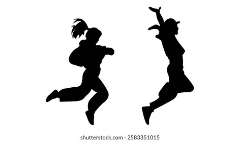 Boy and girl group dance vector.