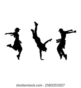 Boy and girl group dance vector.