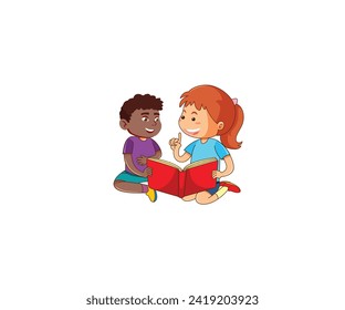 Elementos del logotipo del vector del estudio de grupo de niños y niñas