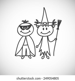 boy and girl in halloween costumes