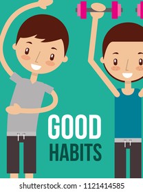 boy and girl healthy good habits