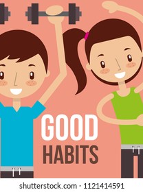 boy and girl healthy good habits