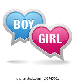 Boy Girl Heart Speech Bubbles Stock Vector (Royalty Free) 138945701 ...
