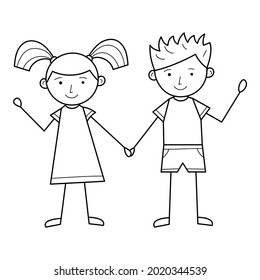 Twins Holding Hands Stock Vectors Images Vector Art Shutterstock