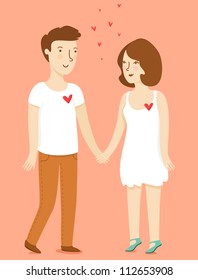 Cartoon Couple Holding Hand Images Stock Photos Vectors Shutterstock