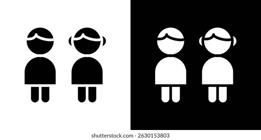 Boy and girl icon concept, vector illustration