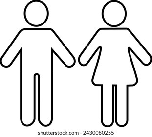  Boy and girl icon, male and female symbols. Replaceable vector design.