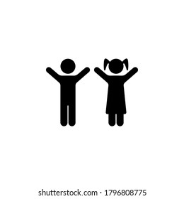 Boy and girl icon symbol vector isolated on white background