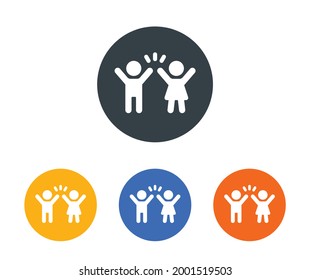 Boy and girl icon symbols. Childhood vector illustration