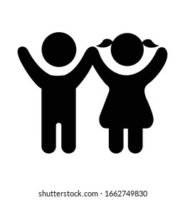 Boy and girl icon vector.