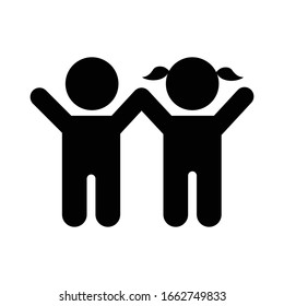 Vector de icono de chico y chica.