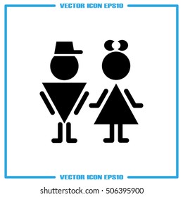 Boy and girl icon vector EPS 10, abstract sign flat design,  illustration modern isolated badge for website or app - stock info graphics