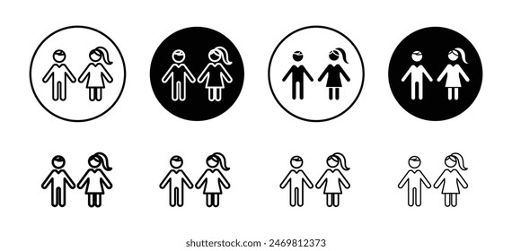 Boy and girl icon vector set collection for web