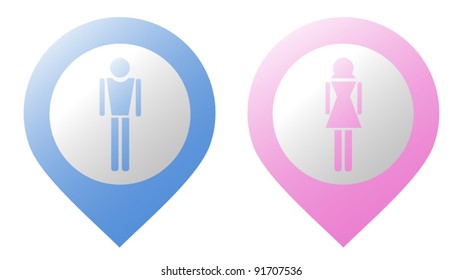 Boy and girl icons design