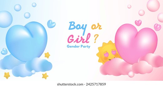 Boy or Girl invitation template vector illustration design.