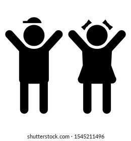 Boy and girl kids icon. Children symbol set