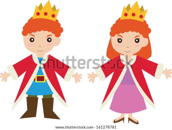 Boy Girl King Queen Costume Stock Vector (royalty Free) 161278781