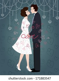 The boy and the girl kissing. Dating, love, wedding and all this romantic stuff.