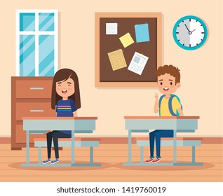boy and girl learning in the academic classroom