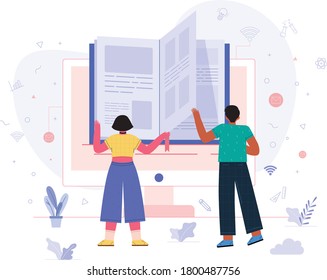 Boy and Girl Learning online E Book