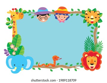 boy and girl and little animal