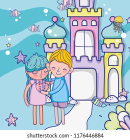 Boy and girl in love cartoons
