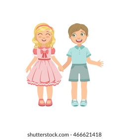 Boy And Girl In Love Holding Hands