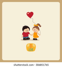 Boy  and Girl in Love.vector