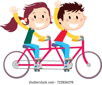 boy and a girl on a bicycle