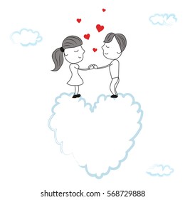 boy and girl on a cloud