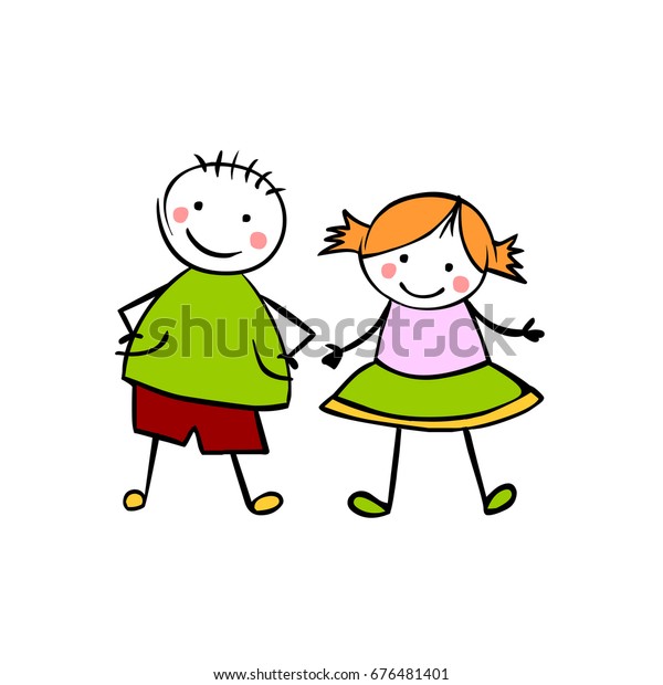 Boy Girl Man Woman Little People Stock Vector (Royalty Free) 676481401 ...