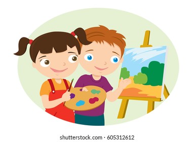 2,537 Kid showing painting Images, Stock Photos & Vectors | Shutterstock