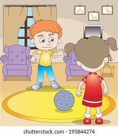 boy and girl playing