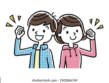 Boy and girl posing with a smile