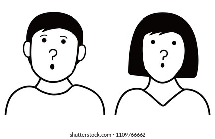 boy and girl with question mark expression