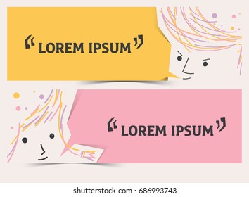 Boy and Girl quotation marks space.