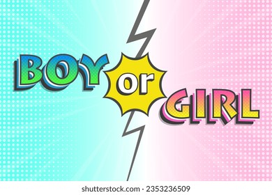 Boy or girl reveal gender party. Vector design.