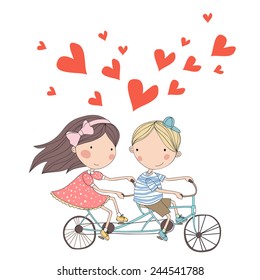 cycle boy and girl