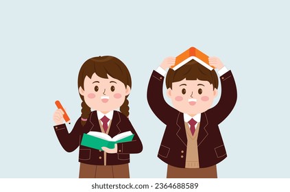 a boy and girl in school uniform