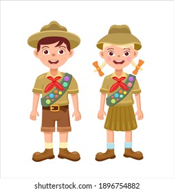 Boy Girl Scouts Scout Uniforms Vector Stock Vector (Royalty Free ...