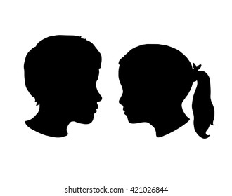 Boy And Girl Silhouette Images Stock Photos Vectors Shutterstock