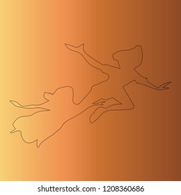 Boy and Girl Silhouette.Vector
