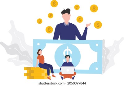 A boy or girl sitting on laptop and doing marketing.