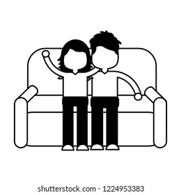 boy and girl sitting in the sofa