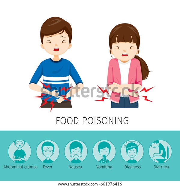 Boy Girl Stomachache Because Food Poisoning Stock Vector (Royalty Free ...