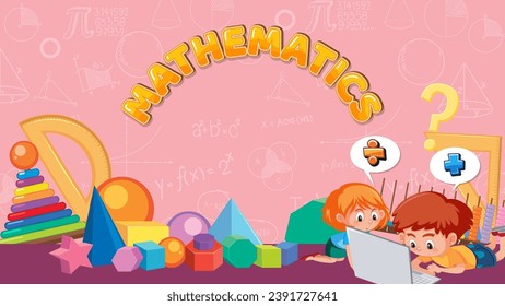 Boy and Girl Study Math Together illustration