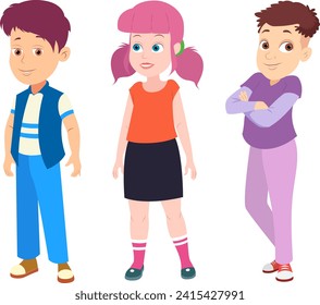 boy girl teenager friends illustration vector kids 