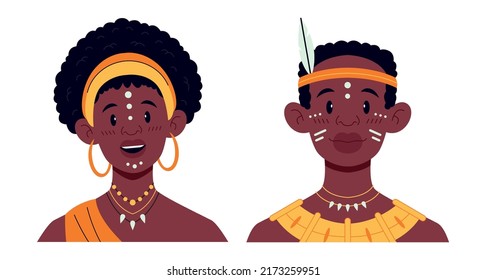 Boy and girl  in the tropic. Beautiful African people. Black Woman and man Portrait, Afro Art,Canvas print, Pop Art Wall Art, Colorful Wall Art, Large Artwork Modern, Home decor wall art
