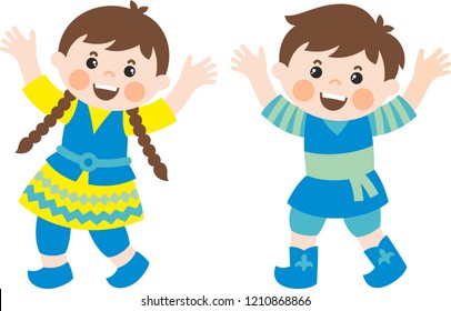 A boy and a girl from Uzbekistan