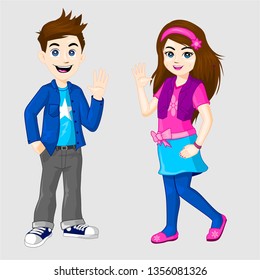 Boy and Girl Vector